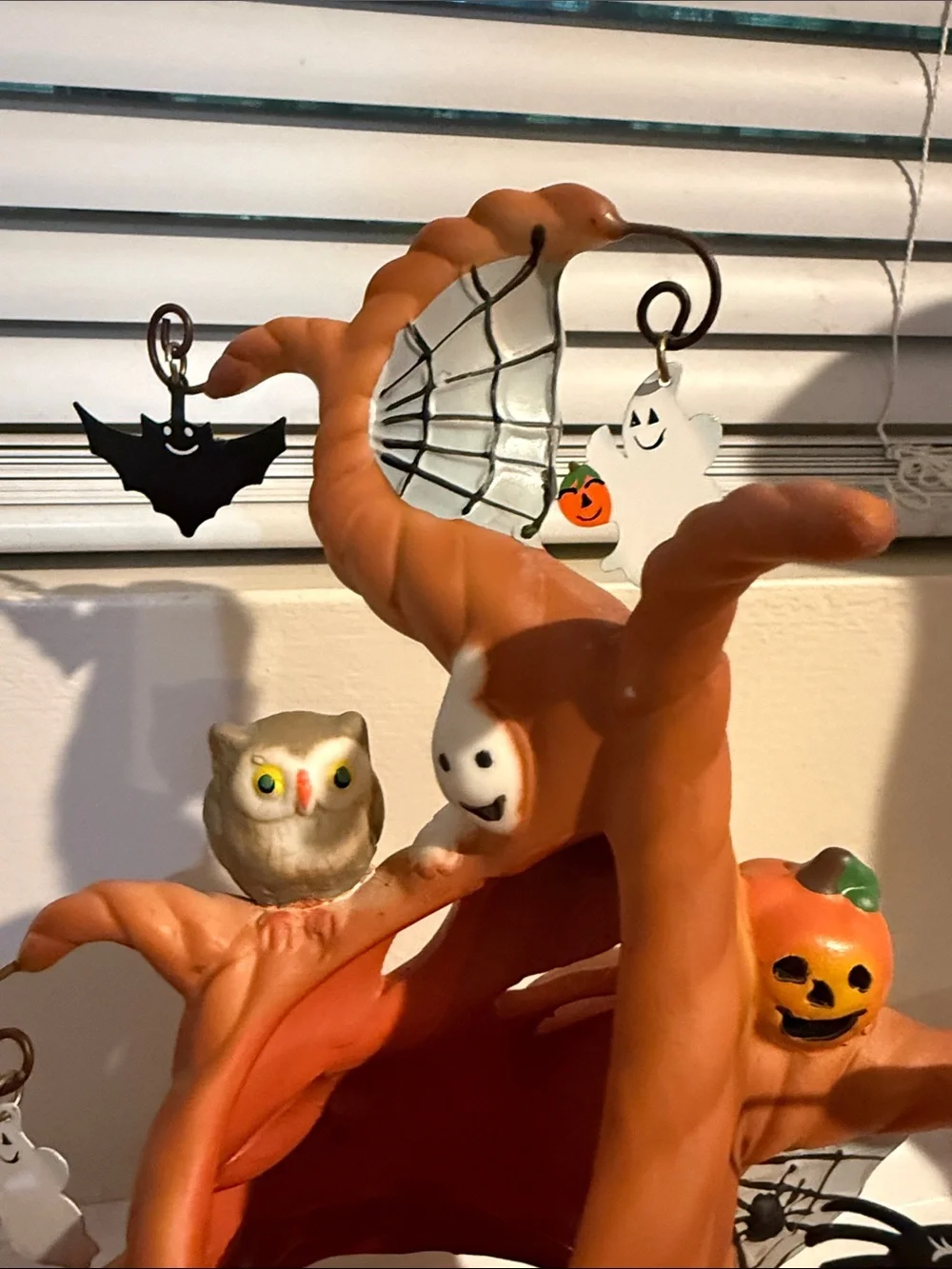 PartyLite Haunted Tealight Tree Candle Holder Halloween Spiders Ghost Bats